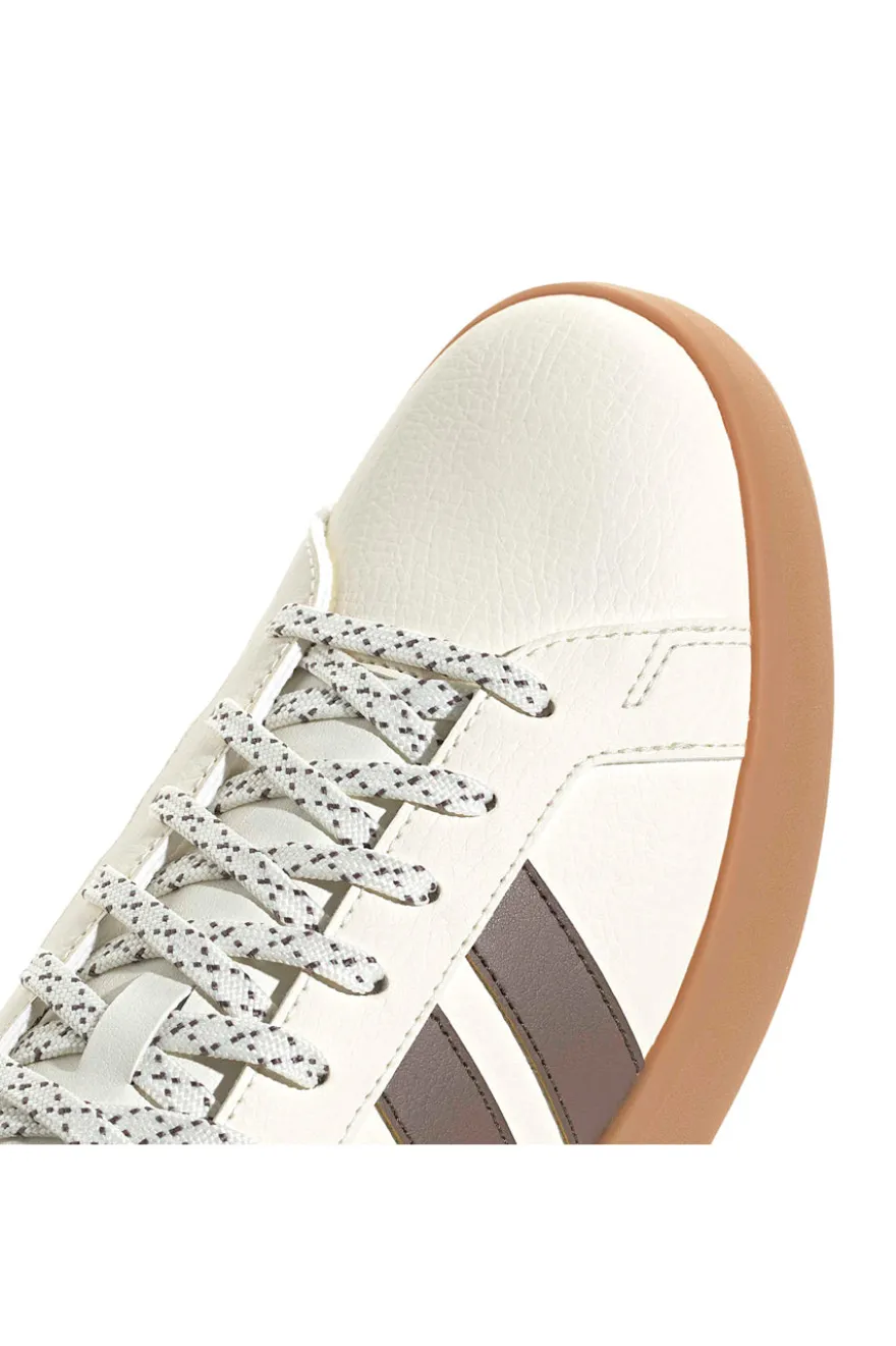 Beige Sneaker mit braunen Streifen Adidas GRAND COURT BASE 3.0