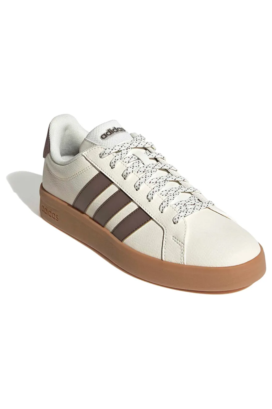 Beige Sneaker mit braunen Streifen Adidas GRAND COURT BASE 3.0