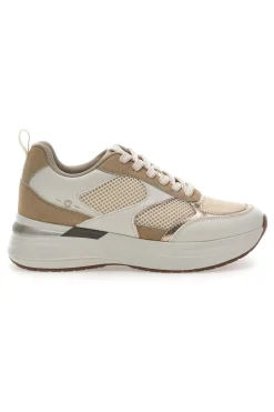 Beige Sneakers mit bequemer Plateausohle und Ledereinsätzen Pittarello Capsule Kendy