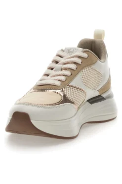 Beige Sneakers mit bequemer Plateausohle und Ledereinsätzen Pittarello Capsule Kendy