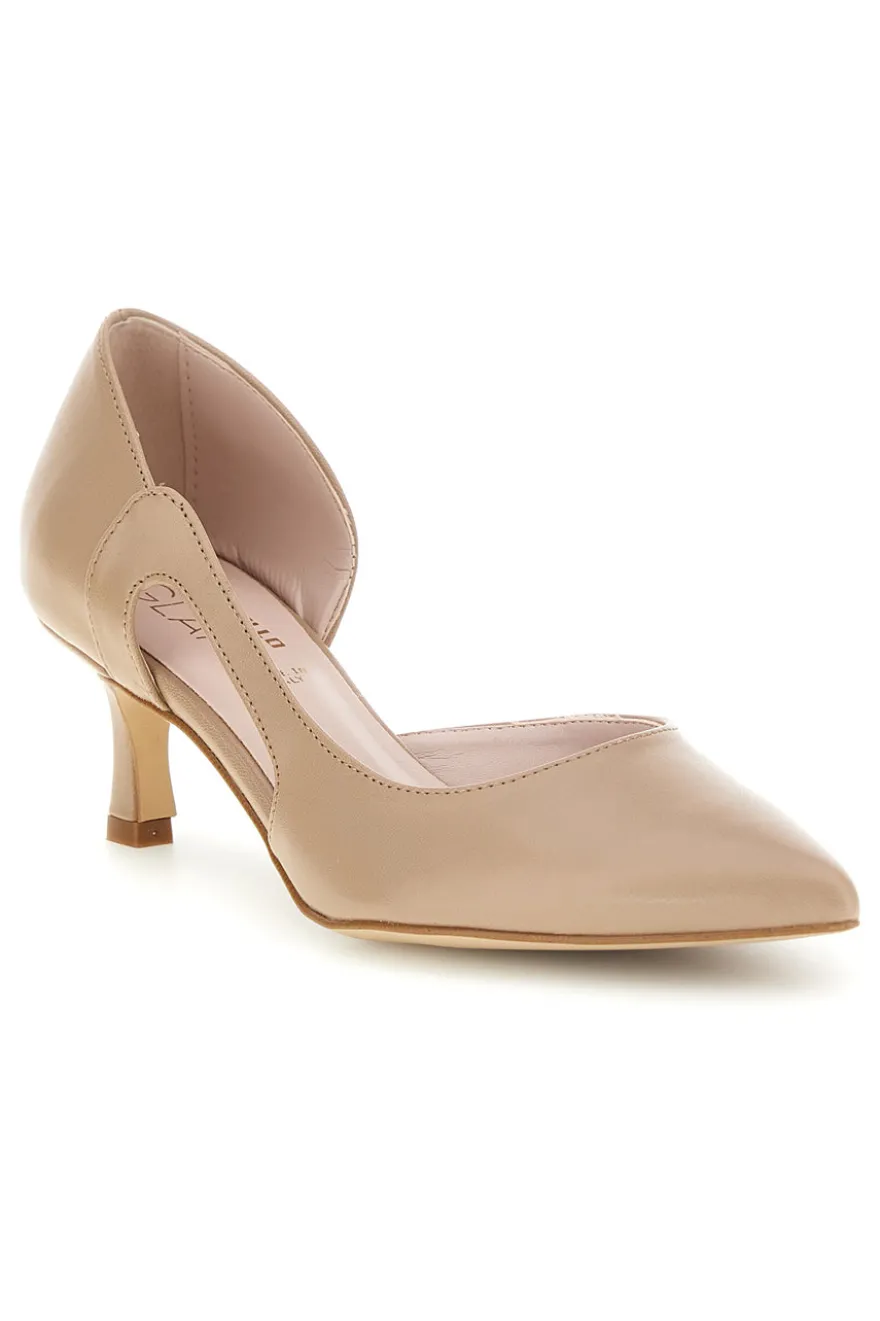 Beige spitze Pumps mit seitlichem Ausschnitt Pittarello glam 3970