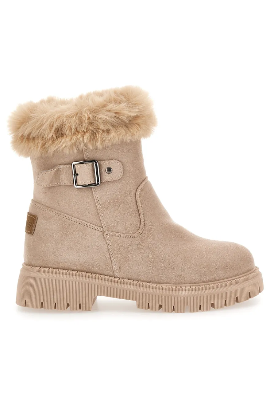 Beige Stiefeletten mit Pelzbesatz und Innenfutter Carrera CAW759096363