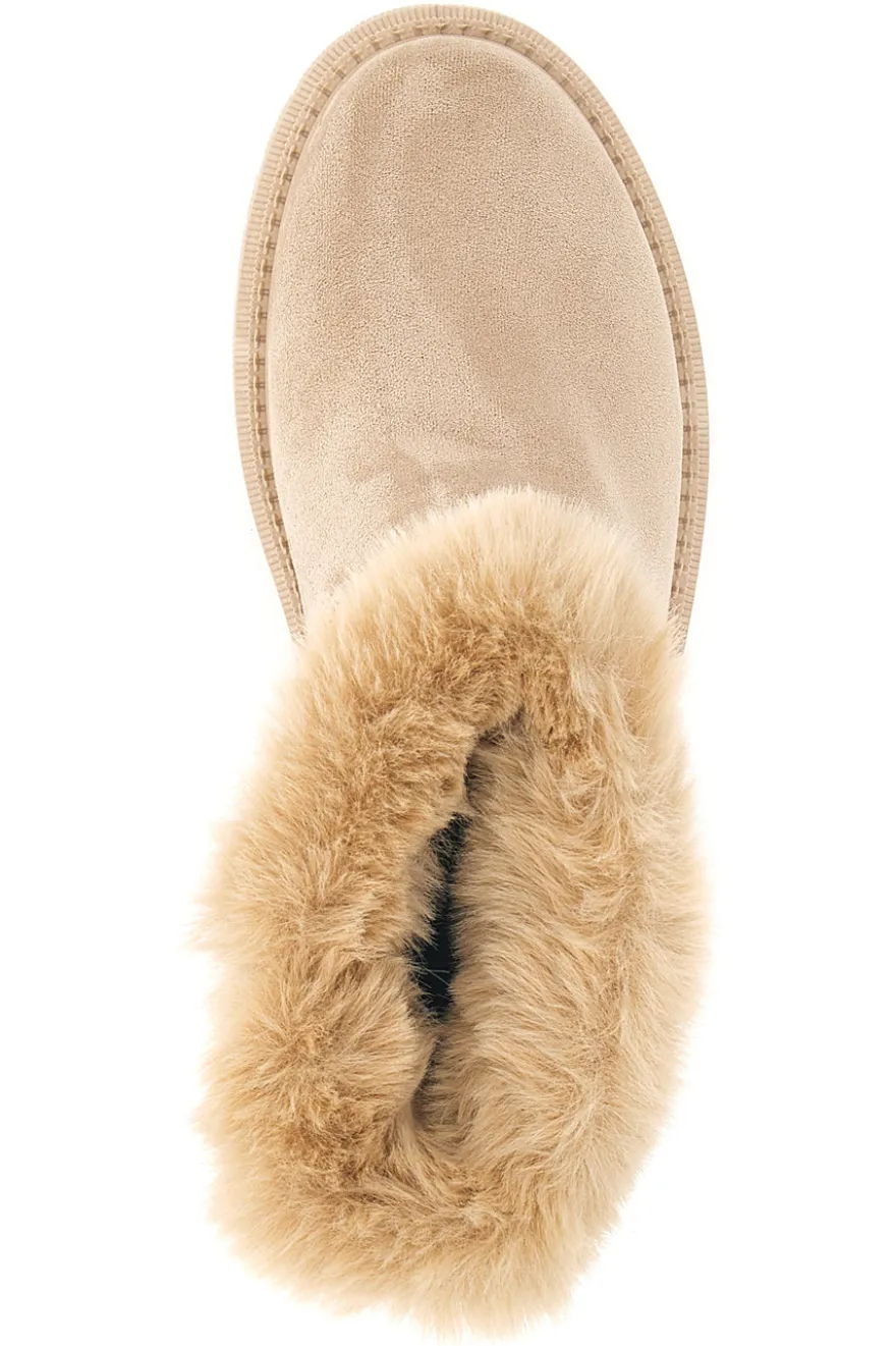 Beige Stiefeletten mit Pelzbesatz und Innenfutter Carrera CAW759096363