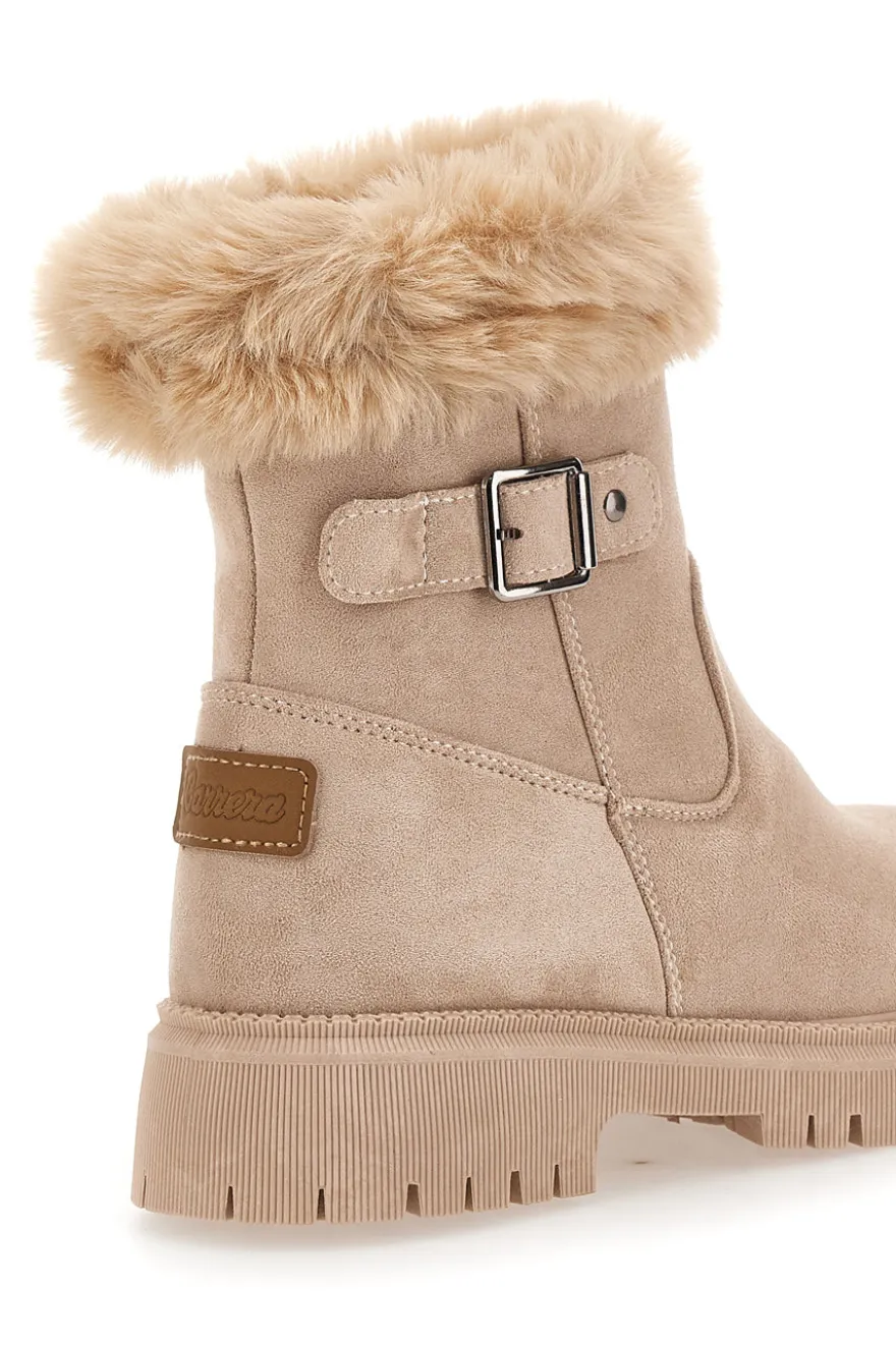 Beige Stiefeletten mit Pelzbesatz und Innenfutter Carrera CAW759096363