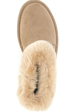 Beige Stiefeletten mit seitlichem Reißverschluss, Pelzbesatz und warmer Innenausstattung Carrera CAW759136363