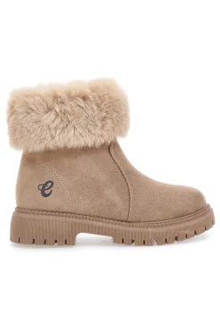 Beige Stiefeletten mit seitlichem Reißverschluss, Pelzbesatz und warmer Innenausstattung Carrera CAW759136363