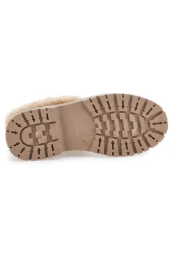 Beige Stiefeletten mit seitlichem Reißverschluss, Pelzbesatz und warmer Innenausstattung Carrera CAW759136363