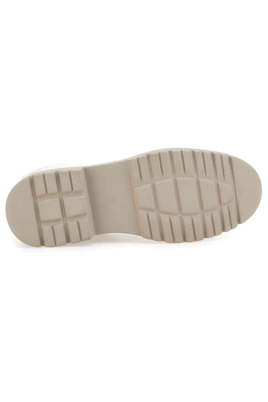 Beige Stiefeletten mit seitlichem Reißverschluss und Strasssteinen Laura Biagiotti L97129600