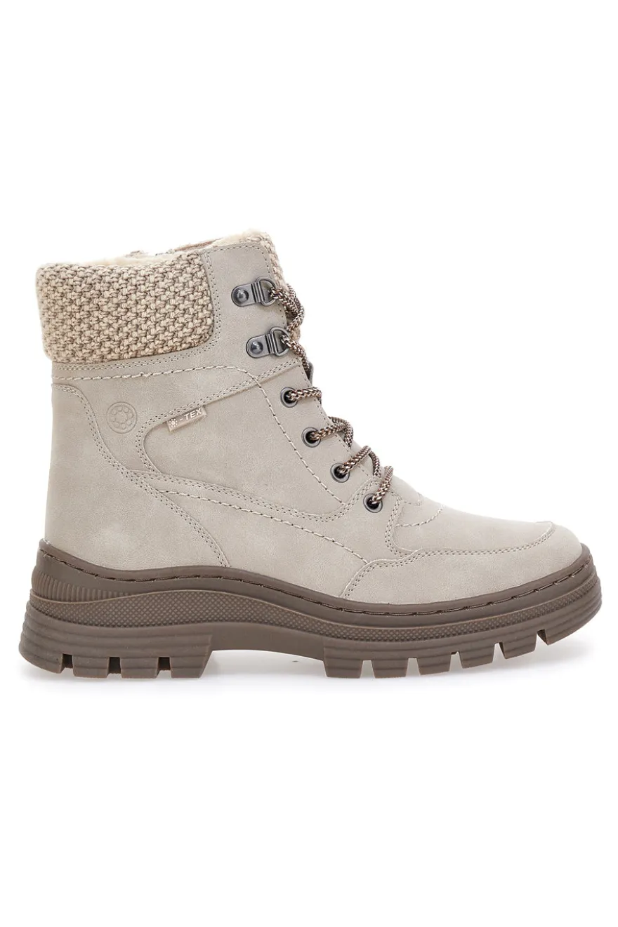 Beige Stiefeletten mit warmer Innenseite und gearbeitetem Kragen Relife 22808B13R