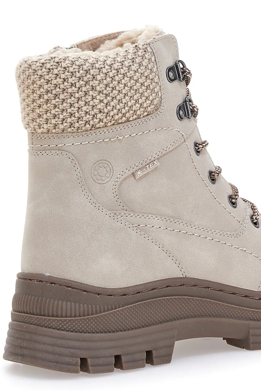 Beige Stiefeletten mit warmer Innenseite und gearbeitetem Kragen Relife 22808B13R