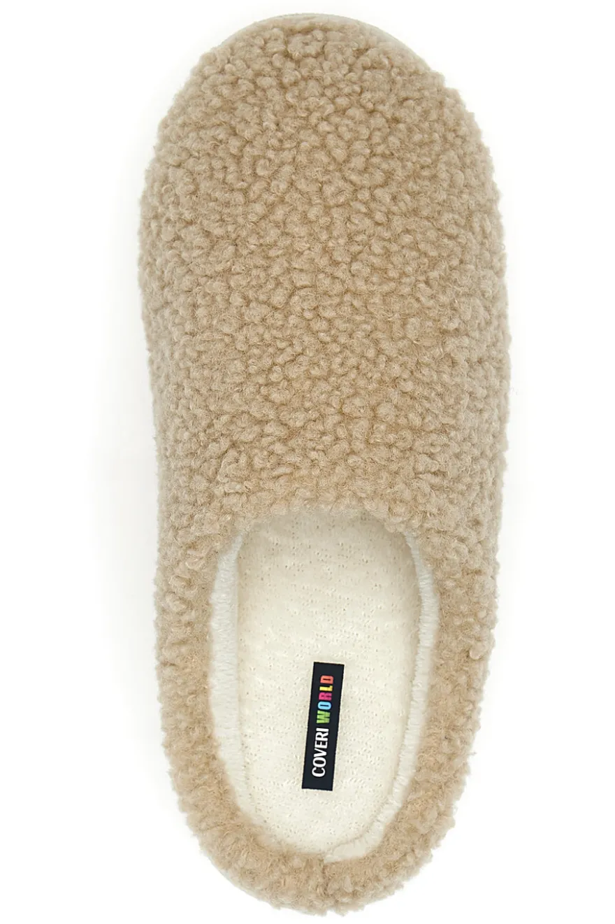 Beige Teddy-Hausschuhe Coveri World 233092