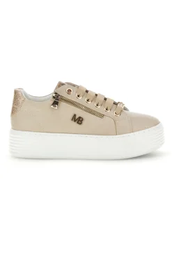 Beige Turnschuhe mit seitlichem Reißverschluss Plattform Burani 52031C769