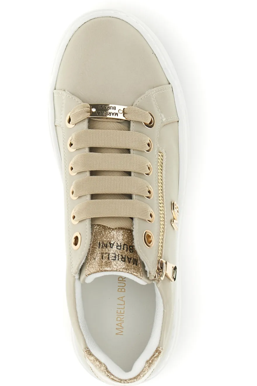 Beige Turnschuhe mit seitlichem Reißverschluss Plattform Burani 52031C769