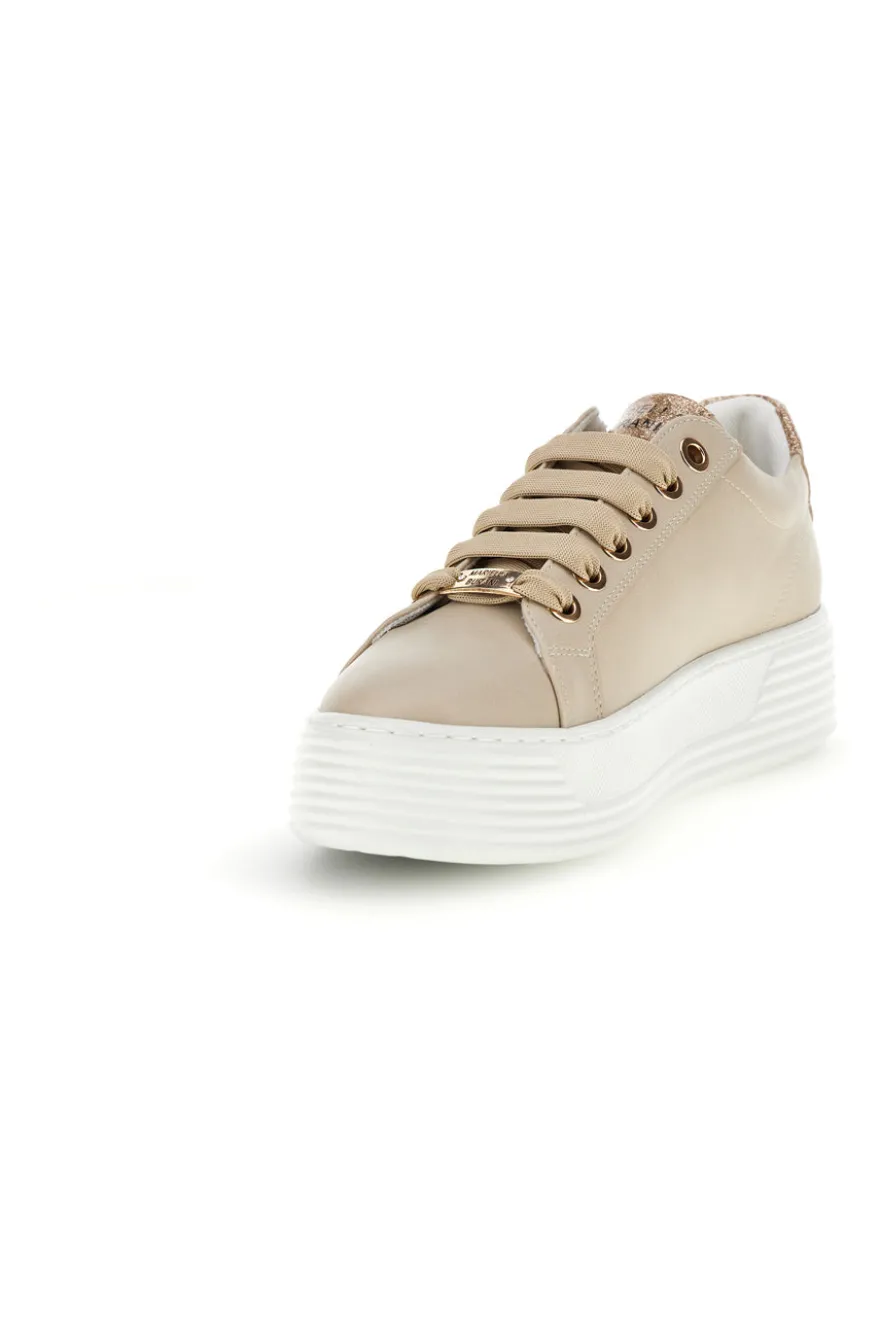 Beige Turnschuhe mit seitlichem Reißverschluss Plattform Burani 52031C769