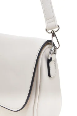 Beige Umhängetasche mit Überschlag und Magnetverschluss Emma spagnesi PU1096