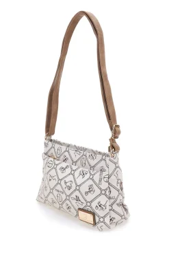 Beige Umhängetasche mit Logodruck Giulia Pieralli GP431