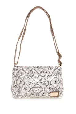 Beige Umhängetasche mit Logodruck Giulia Pieralli GP431