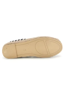 Beige und schwarz gestreifte Stoff Espadrilles Prima riga p687