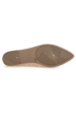 Beigefarbene Ballerinas aus Stoff mit weicher Innensohle The First PRE1