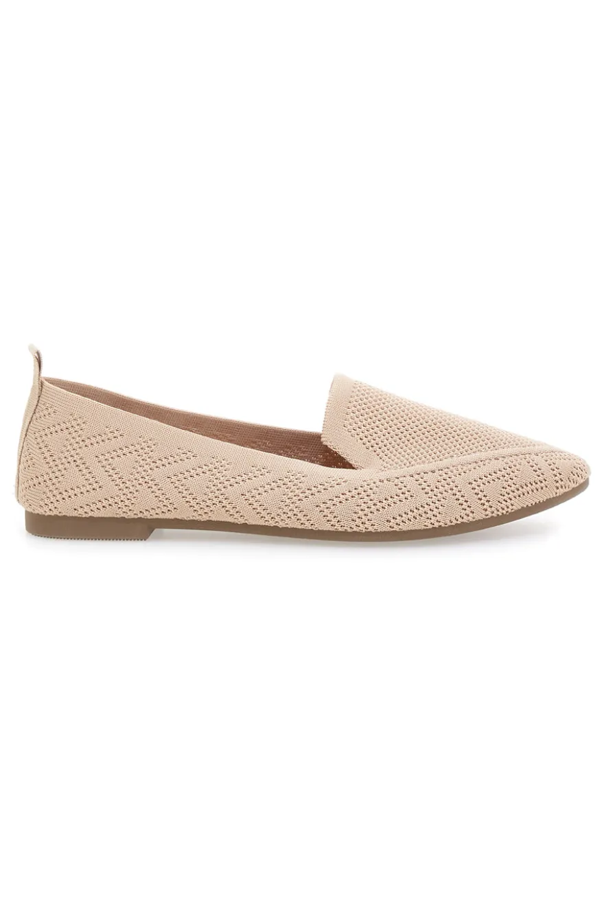 Beigefarbene Ballerinas aus Stoff mit weicher Innensohle The First PRE1