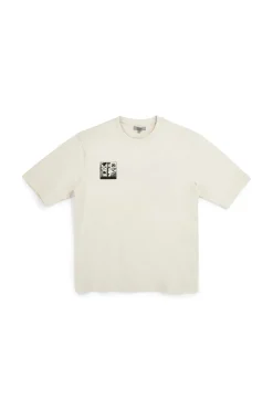 Beigefarbenes Baumwoll-T-Shirt mit Boardman Alpha Grafikdruck pt-m-t-9065