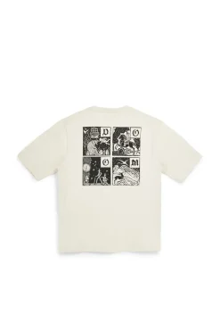 Beigefarbenes Baumwoll-T-Shirt mit Boardman Alpha Grafikdruck pt-m-t-9065