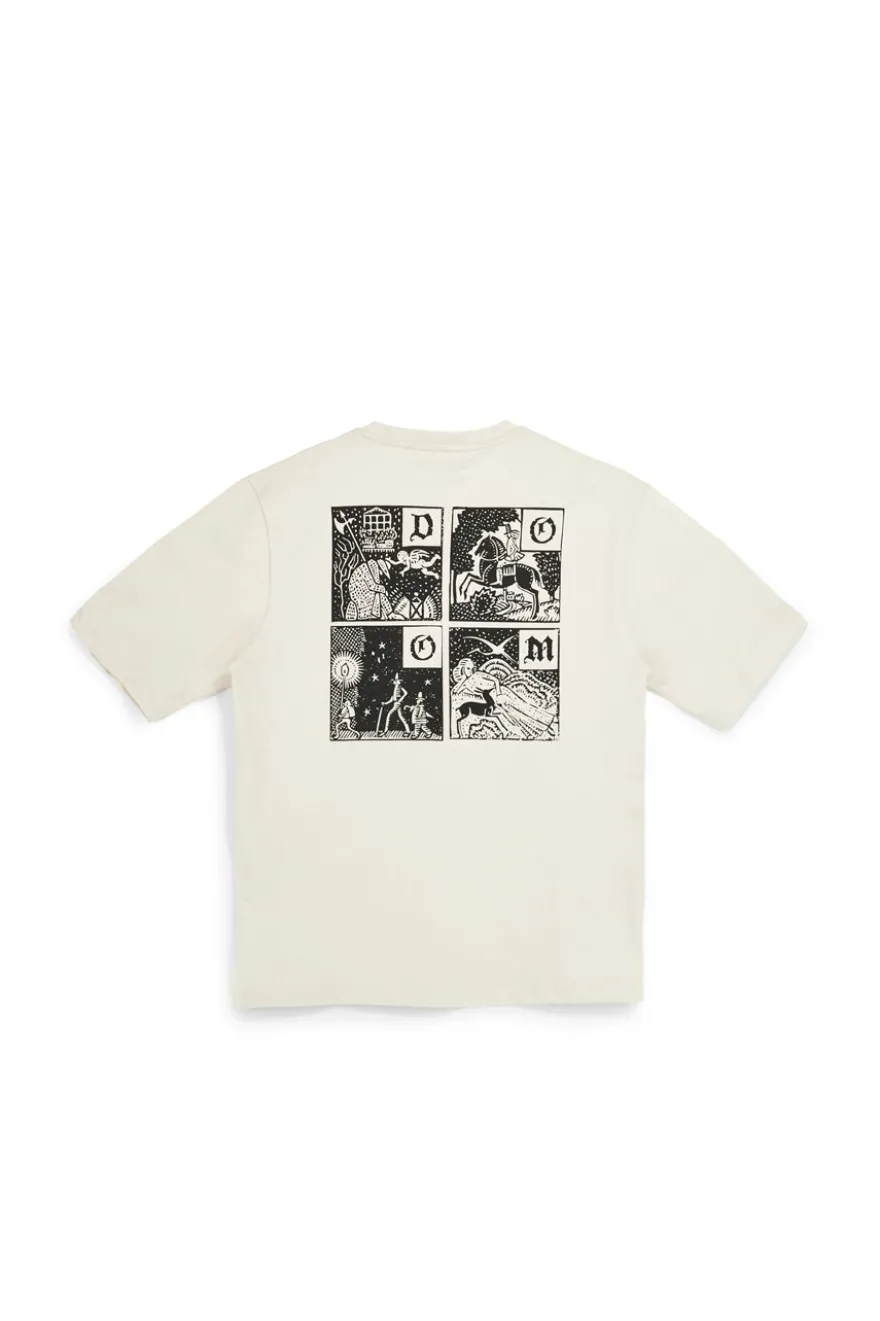 Beigefarbenes Baumwoll-T-Shirt mit Boardman Alpha Grafikdruck pt-m-t-9065