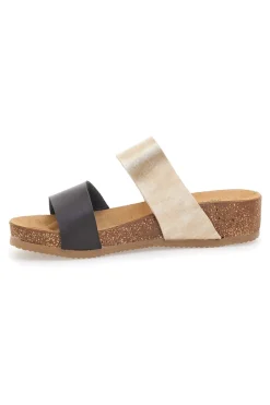 Beige-schwarze Hausschuhe mit Komfortsohle PITTARELLO ECO 293A480SR