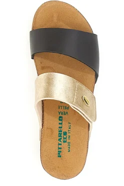 Beige-schwarze Hausschuhe mit Komfortsohle PITTARELLO ECO 293A480SR