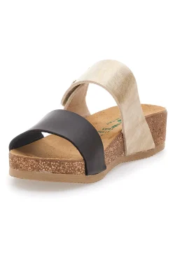 Beige-schwarze Hausschuhe mit Komfortsohle PITTARELLO ECO 293A480SR