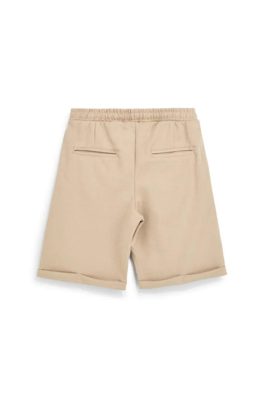 Bermuda in morbida maglia piqué beige con coulisse Pittarello Tierra pt-m-t-9075