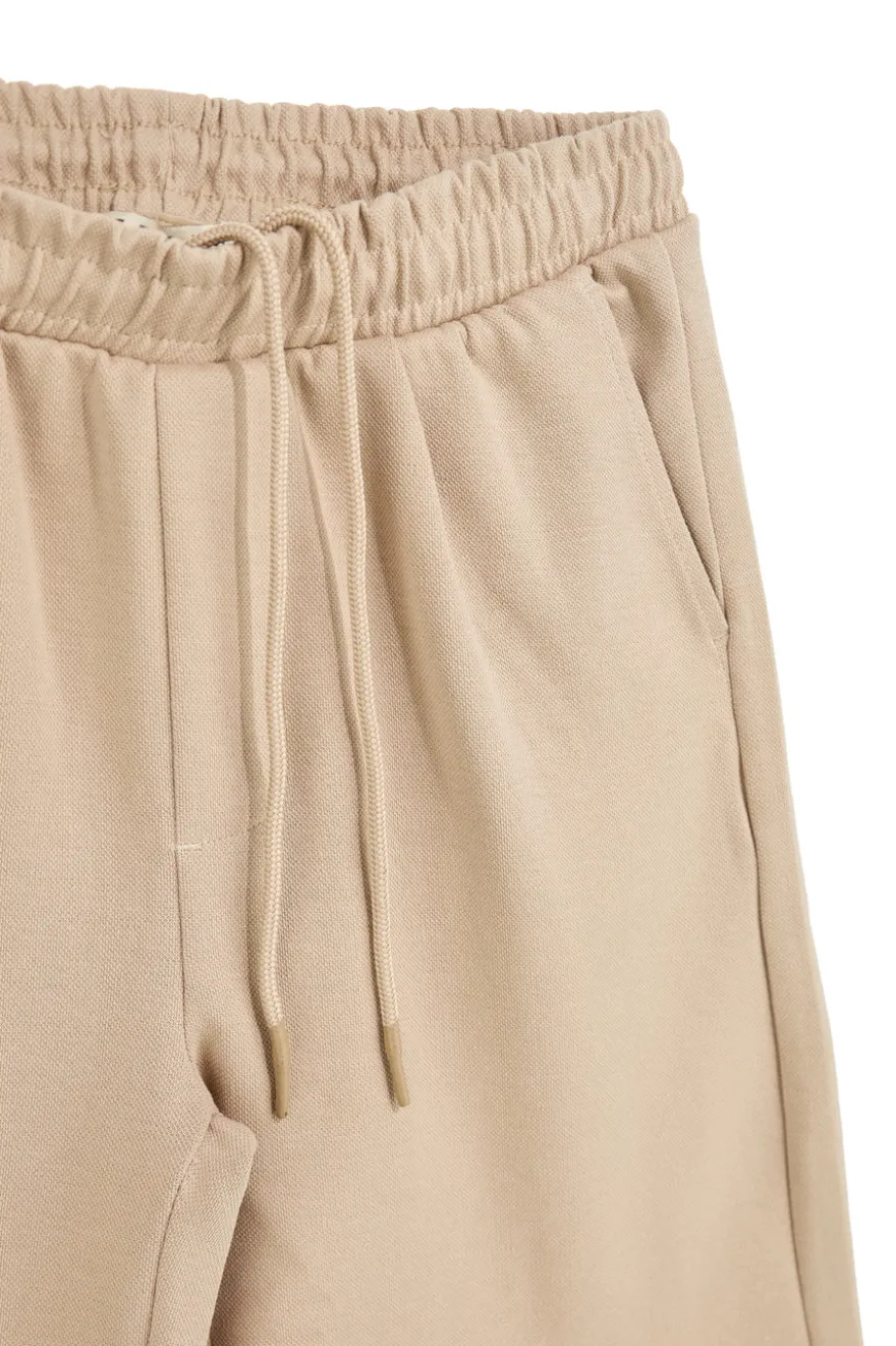 Bermuda in morbida maglia piqué beige con coulisse Pittarello Tierra pt-m-t-9075