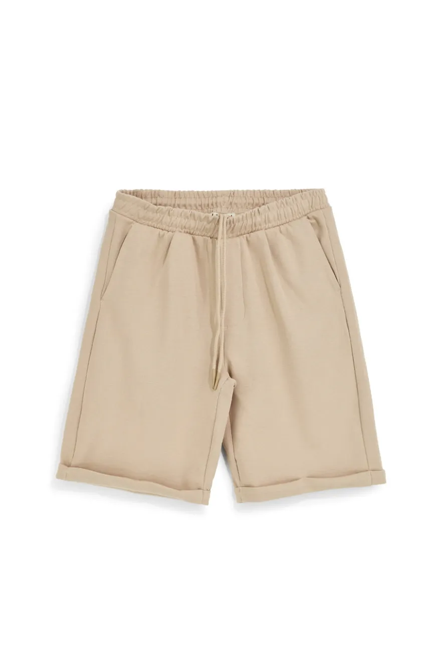 Bermuda in morbida maglia piqué beige con coulisse Pittarello Tierra pt-m-t-9075