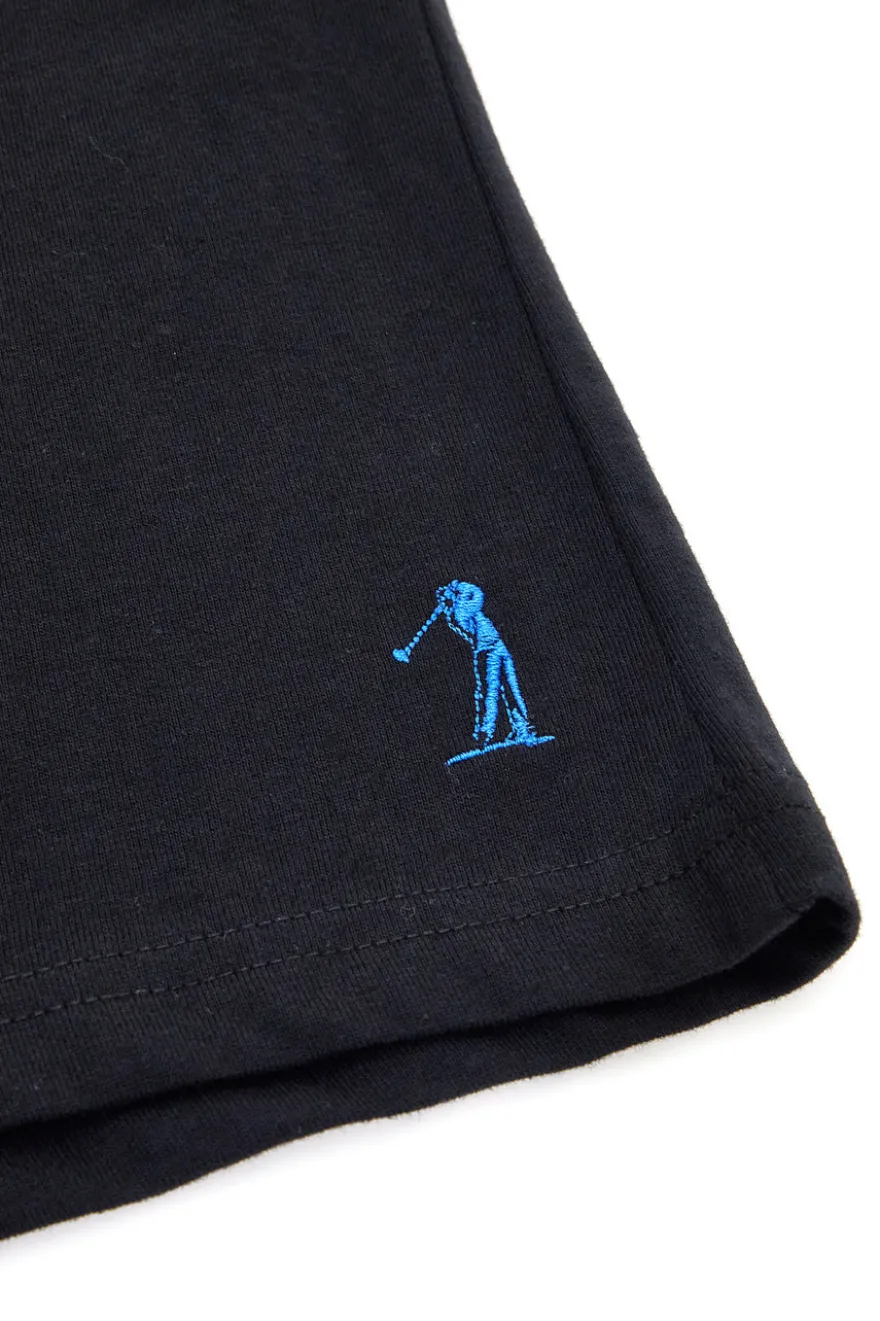 Bermuda neri in cotone con logo ricamato Us golf BE001
