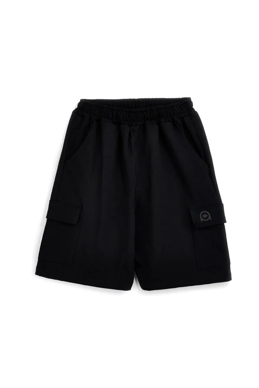Bermuda nero in cotone con tasche laterali Boardman Alpha8