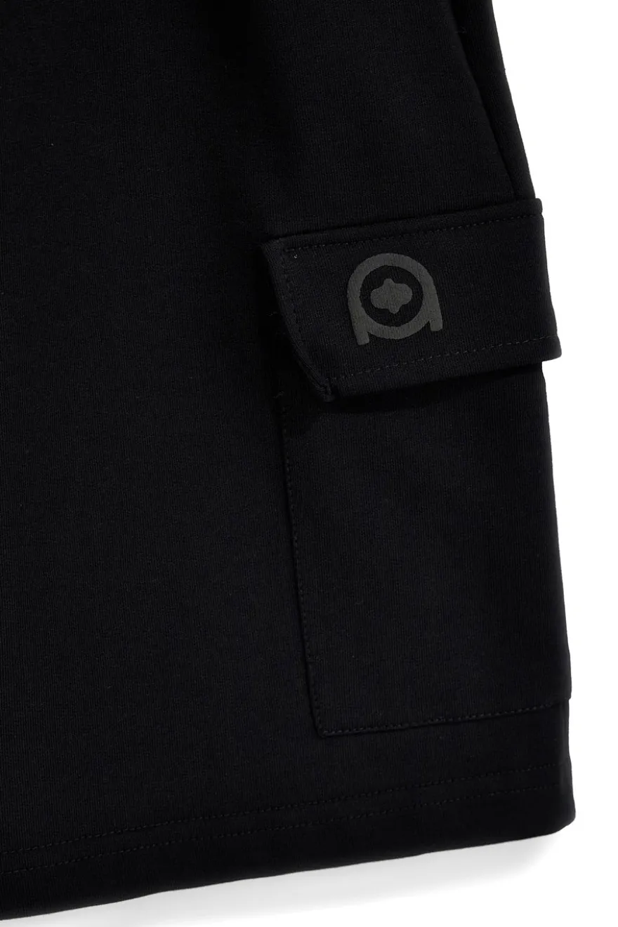 Bermuda nero in cotone con tasche laterali Boardman Alpha8