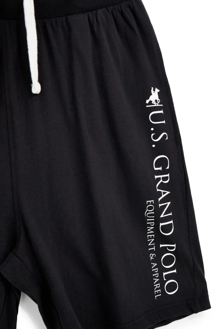 Bermuda nero in cotone U.s.grand polo US61713M