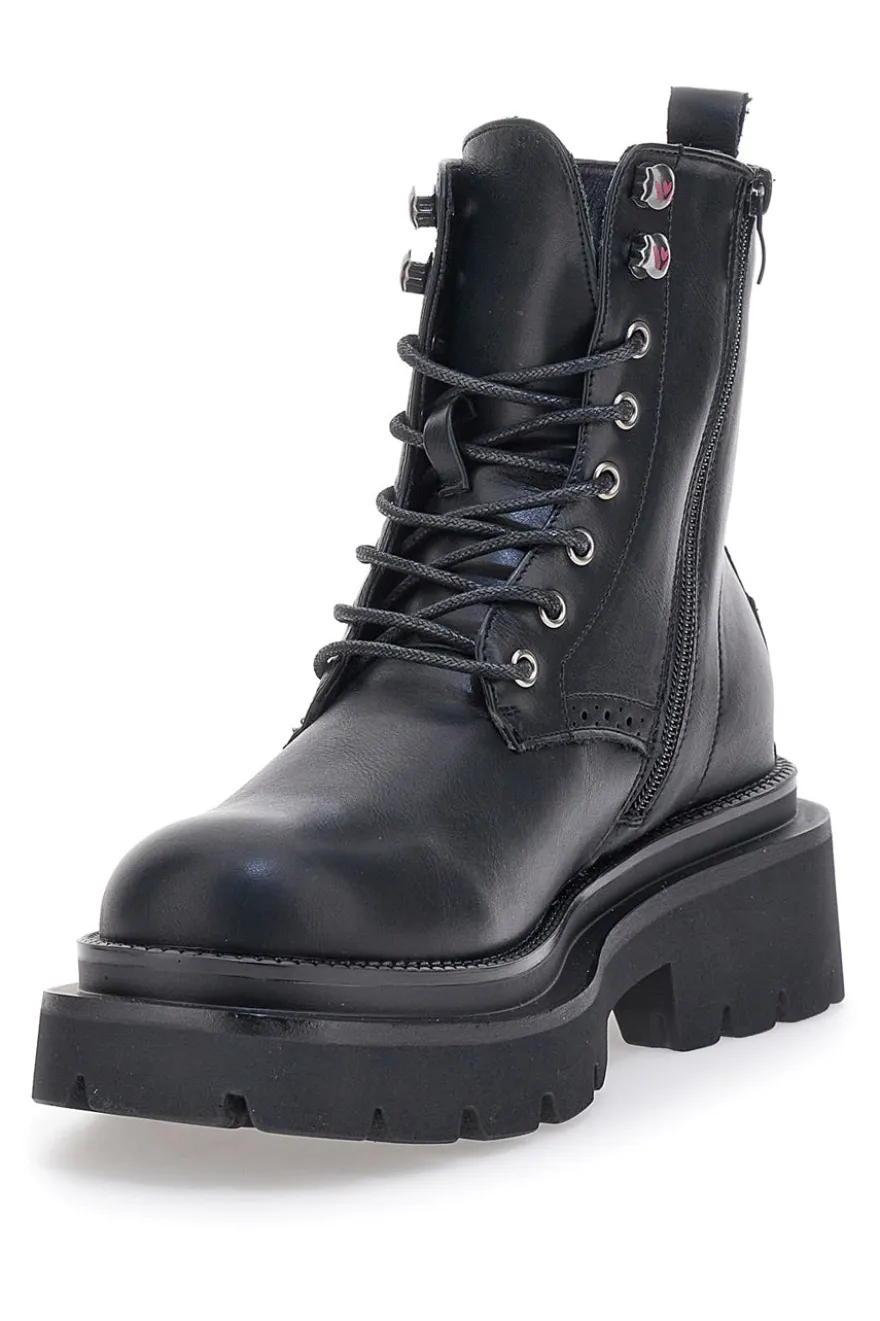 BETTYFLOWER 124 Schwarze Stiefeletten mit Reißverschluss