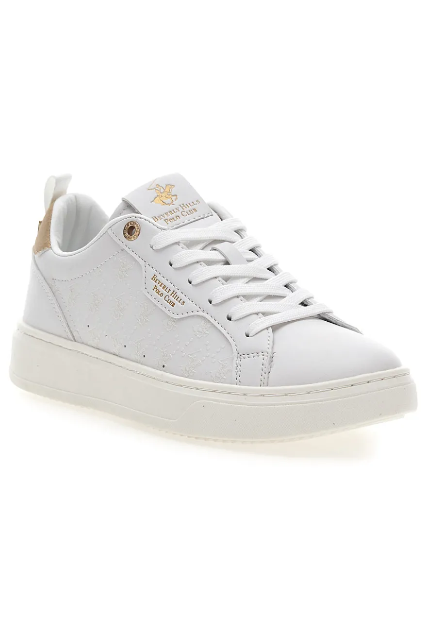 Beverly Hills Polo Club KELLE LTX Sneaker in Weiß mit goldenen Details