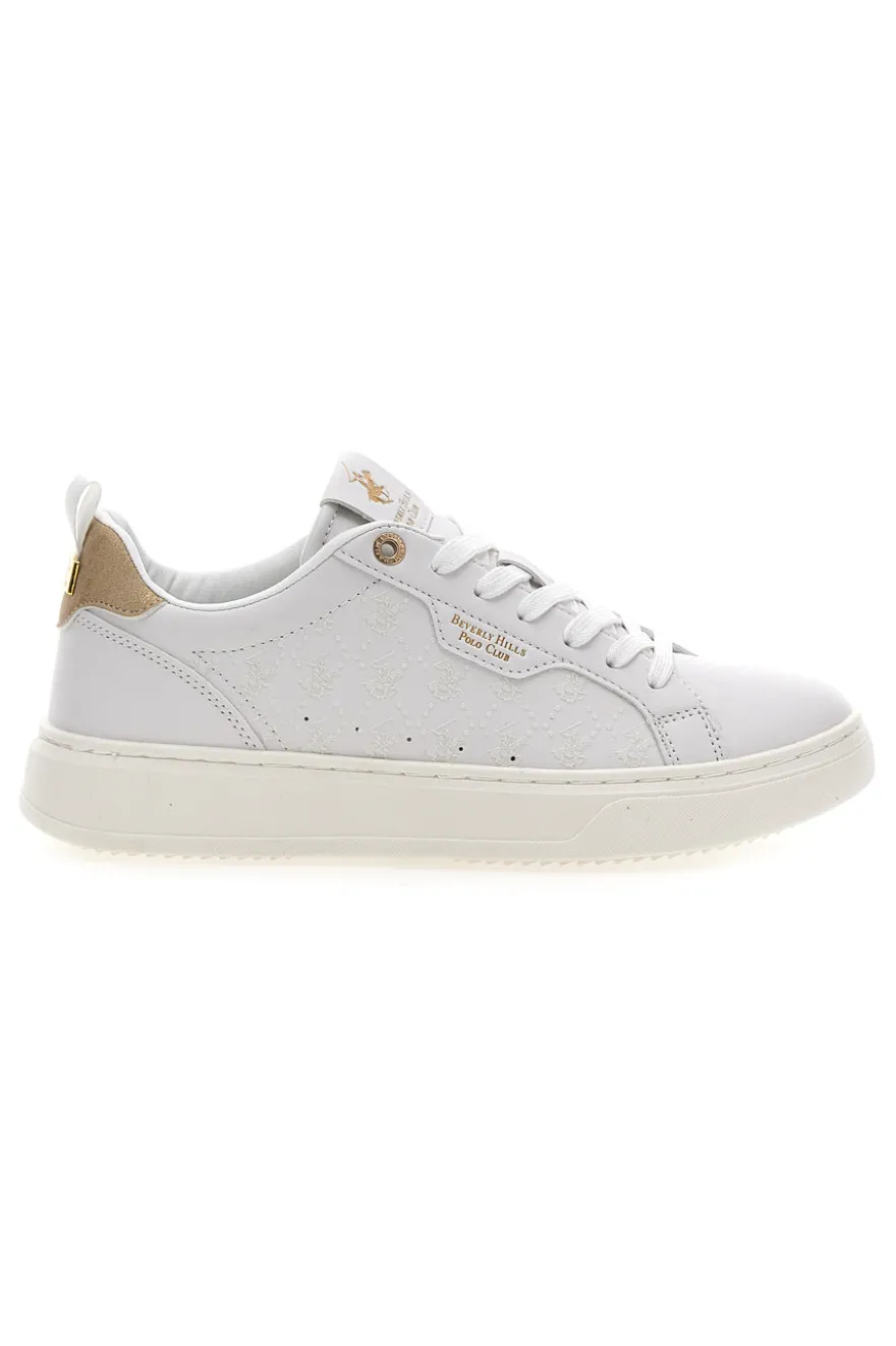 Beverly Hills Polo Club KELLE LTX Sneaker in Weiß mit goldenen Details