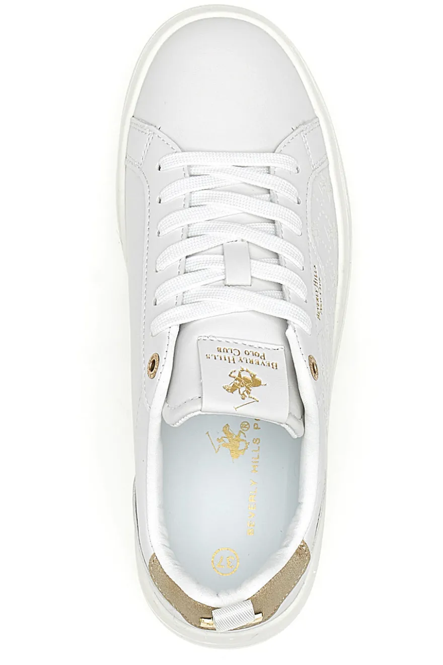 Beverly Hills Polo Club KELLE LTX Sneaker in Weiß mit goldenen Details