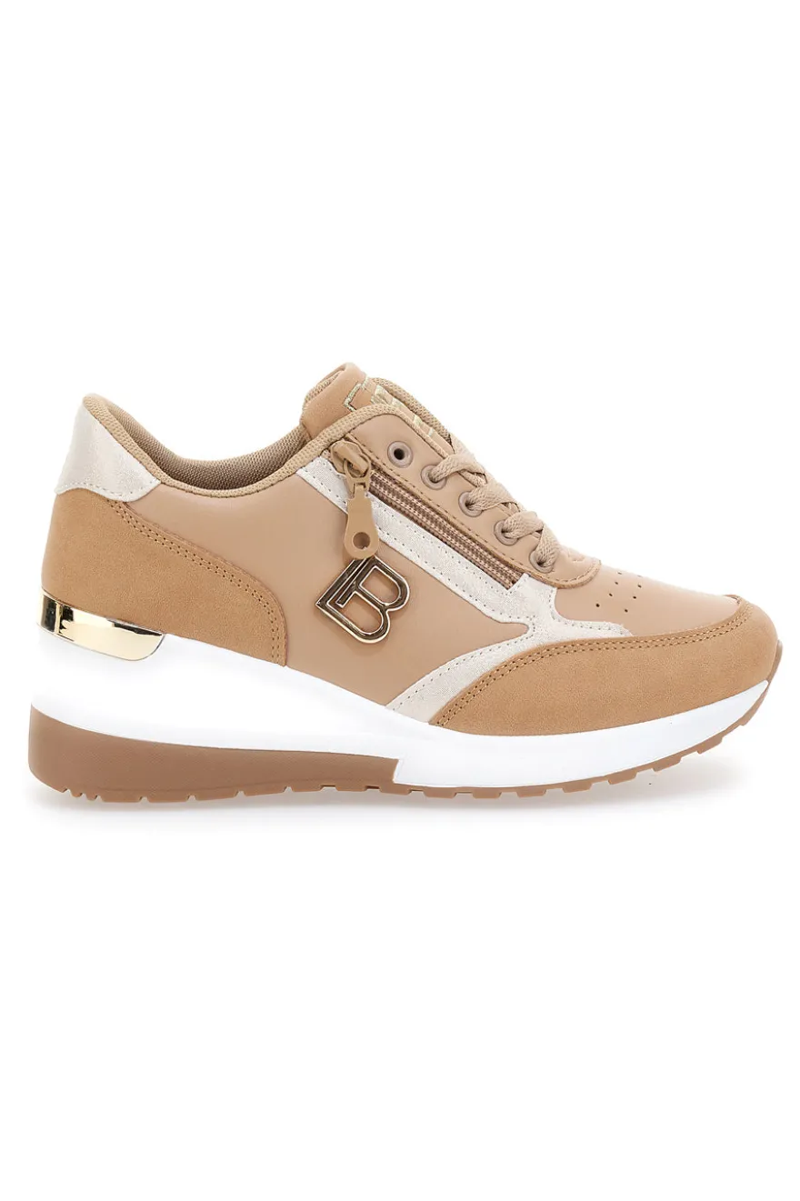 Biege Sneakers mit Keilabsatz LAURA BIAGIOTTI 8722