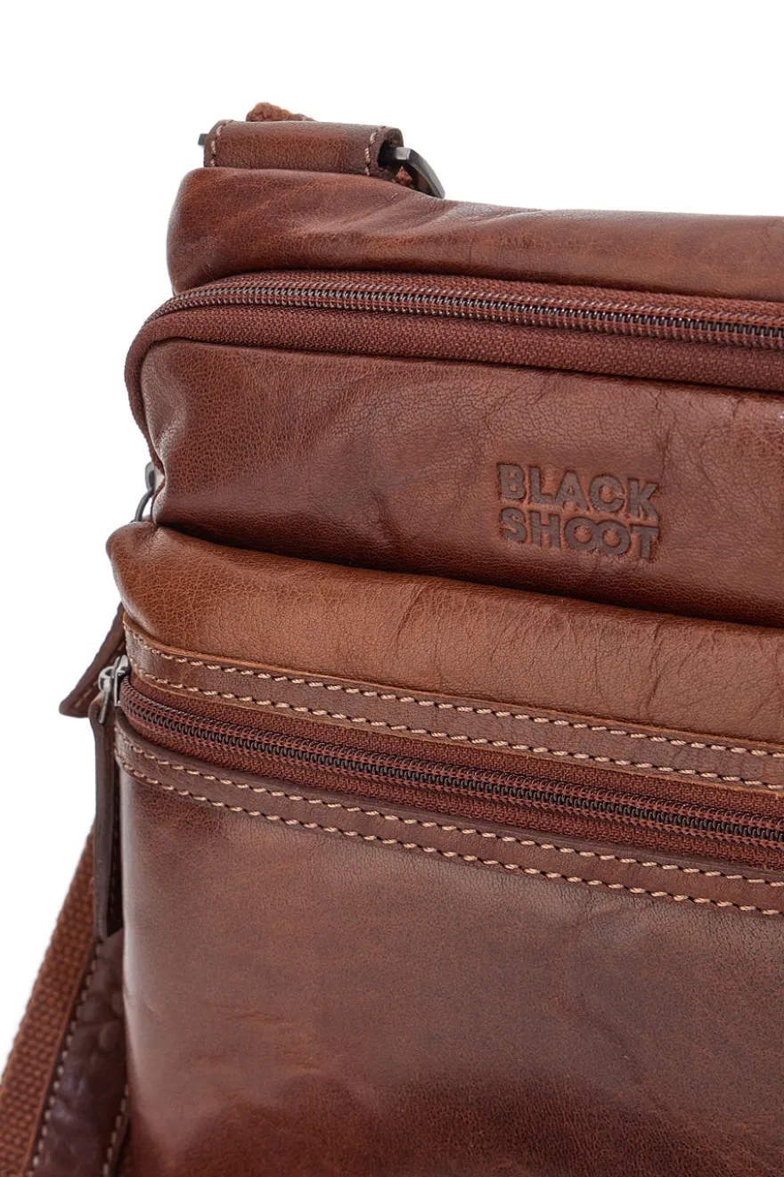 Black Shoot BS2660/T Kompakte braune Doppelreißverschlusstasche