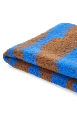 Blau und braun gestreifter Damen-Maxischal Pittarello 1198/D