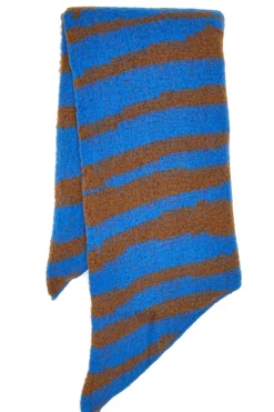 Blau und braun gestreifter Damen-Maxischal Pittarello 1198/D