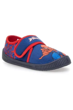 Blaue geschlossene Hausschuhe mit Klettverschluss, Spiderman 12SP4S24LB