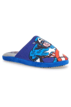Blaue Hausschuhe mit Captain America-Aufdruck und rutschfester Avengers-Sohle R1010198T01