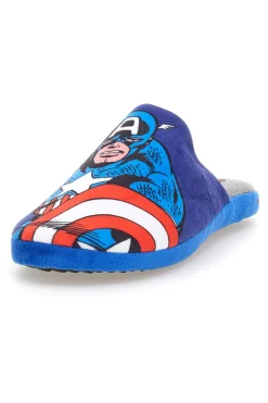 Blaue Hausschuhe mit Captain America-Aufdruck und rutschfester Avengers-Sohle R1010198T01