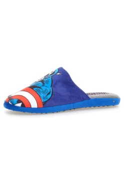 Blaue Hausschuhe mit Captain America-Aufdruck und rutschfester Avengers-Sohle R1010198T01
