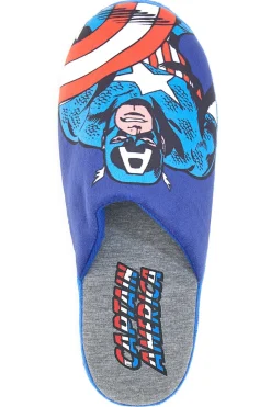 Blaue Hausschuhe mit Captain America-Aufdruck und rutschfester Avengers-Sohle R1010198T01
